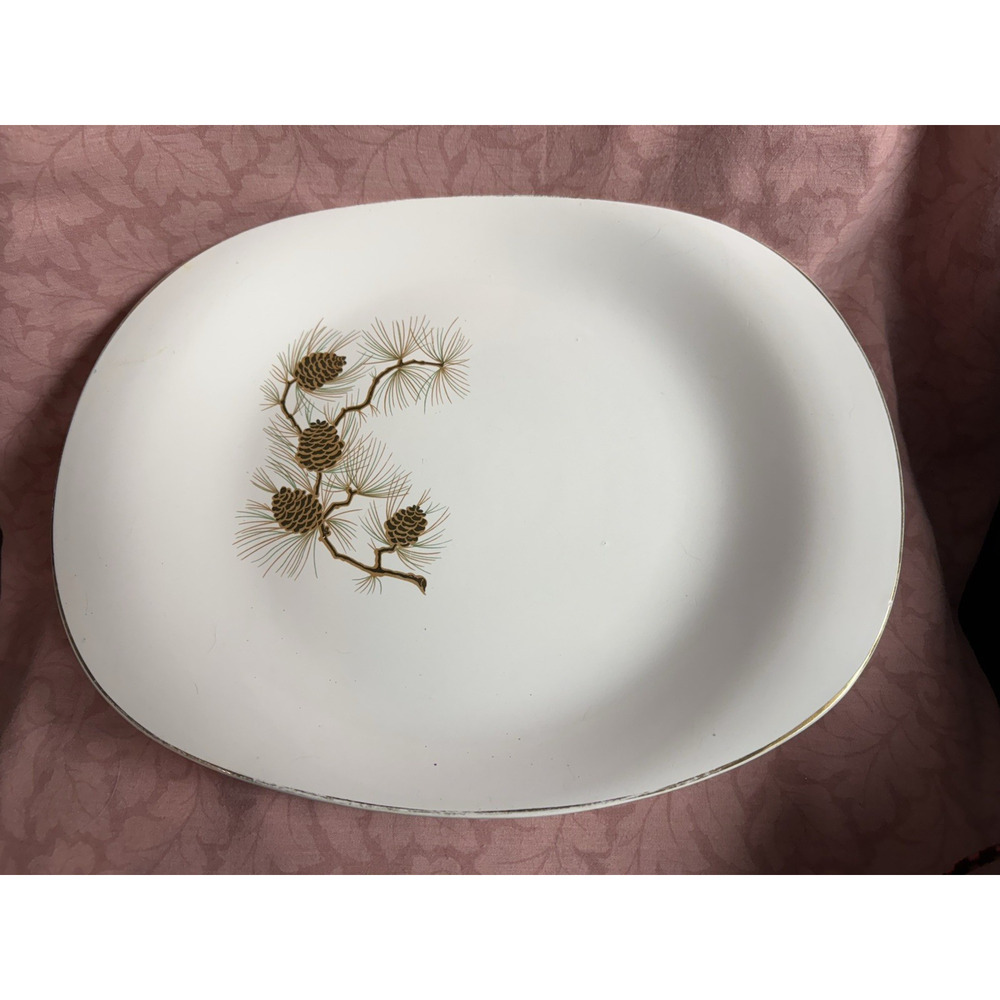 Paden Pottery China Pine Cone Pattern Serving Platter 1956